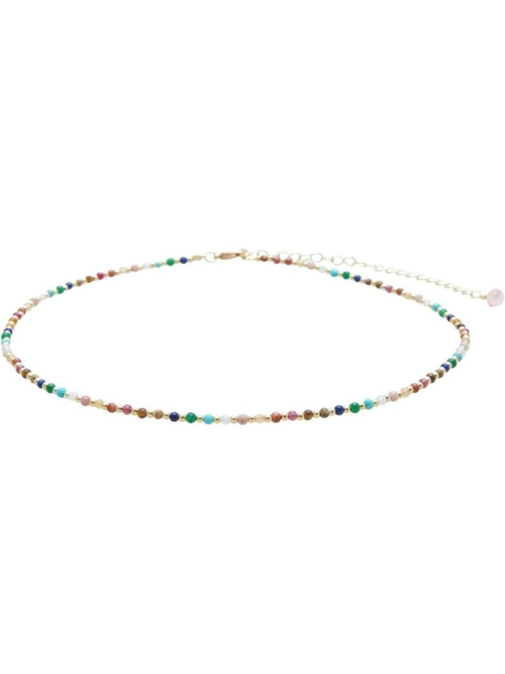 Dainty Chakra Healing Necklace with Real Stones - Jade, Pearl, Rose Quartz